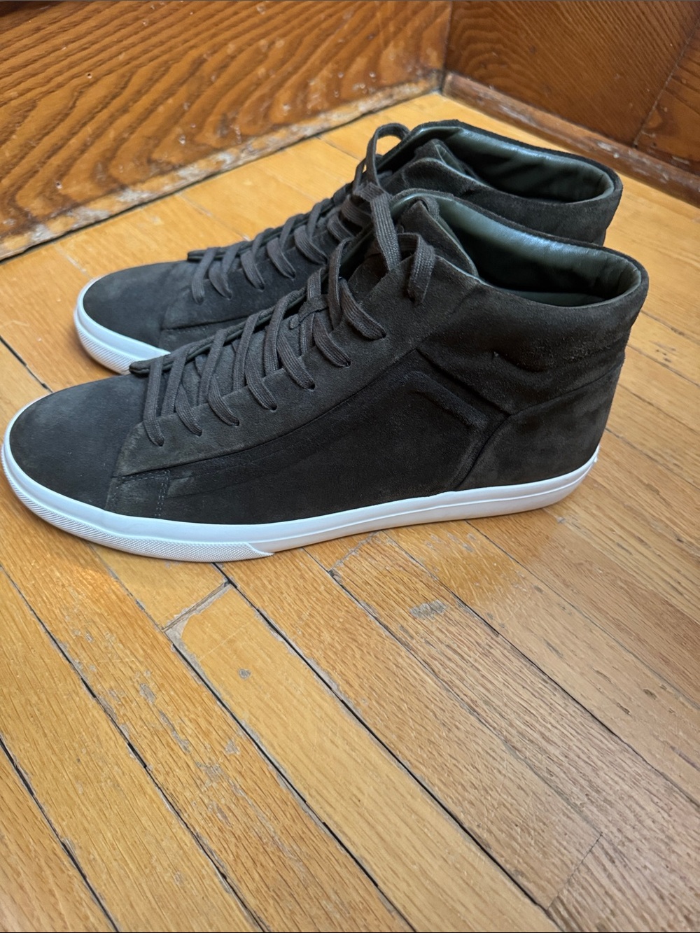 Vince Olive Suede Sneaker